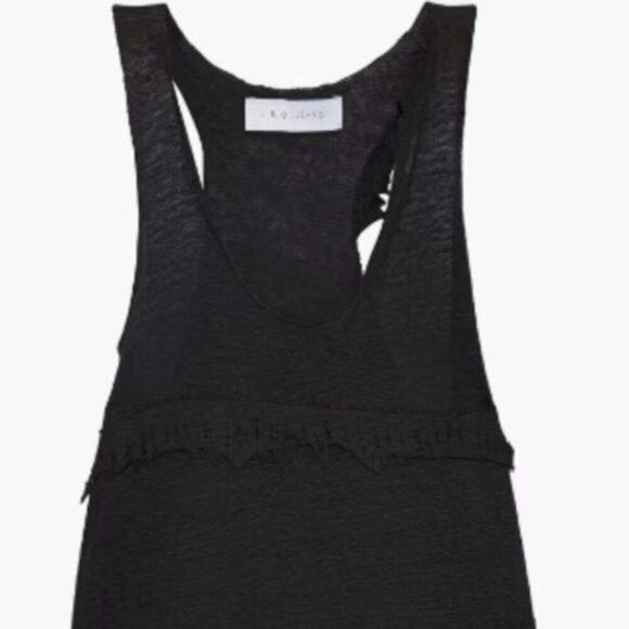 Iro Boham distressed slub linen jersey tank black L - Picture 3 of 8